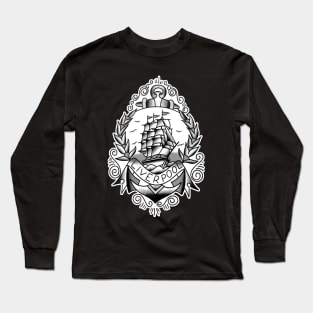 Liverpool Ship Tattoo Design Long Sleeve T-Shirt